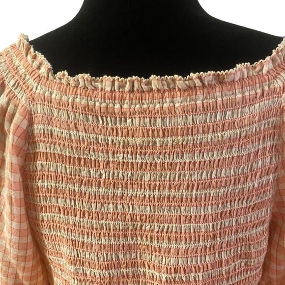 Old Navy Pink and White Plaid Boho Inspired Top Size L - Picture 7 of 11